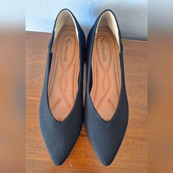 Semwiss Women's Pointed Toe Flats, Elegant Comfortable Knitted Flats Size 7 - Picture 3 of 6